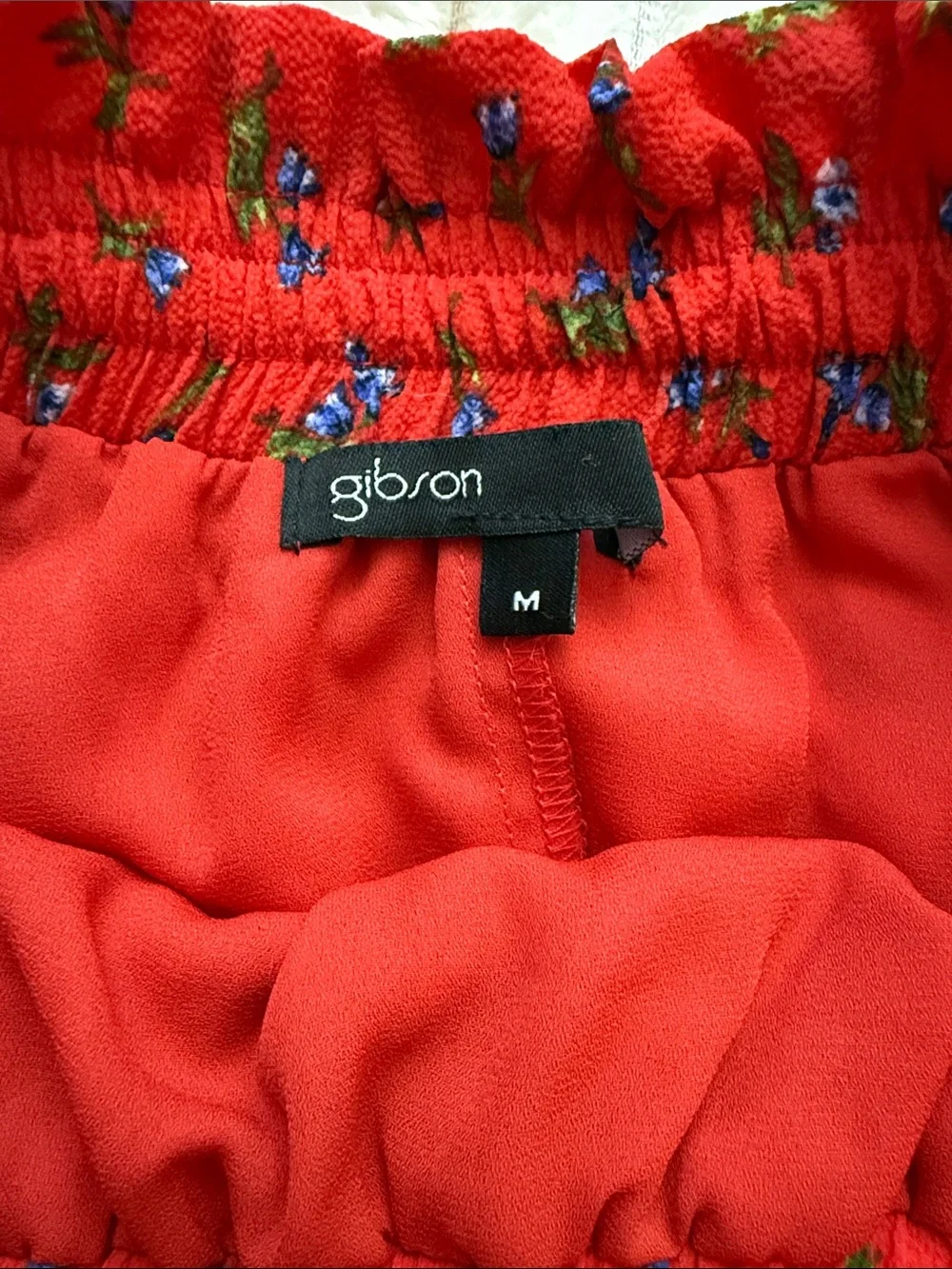 Gibson Red Floral Tiered Skirt - Women's Casual Summer Skirt